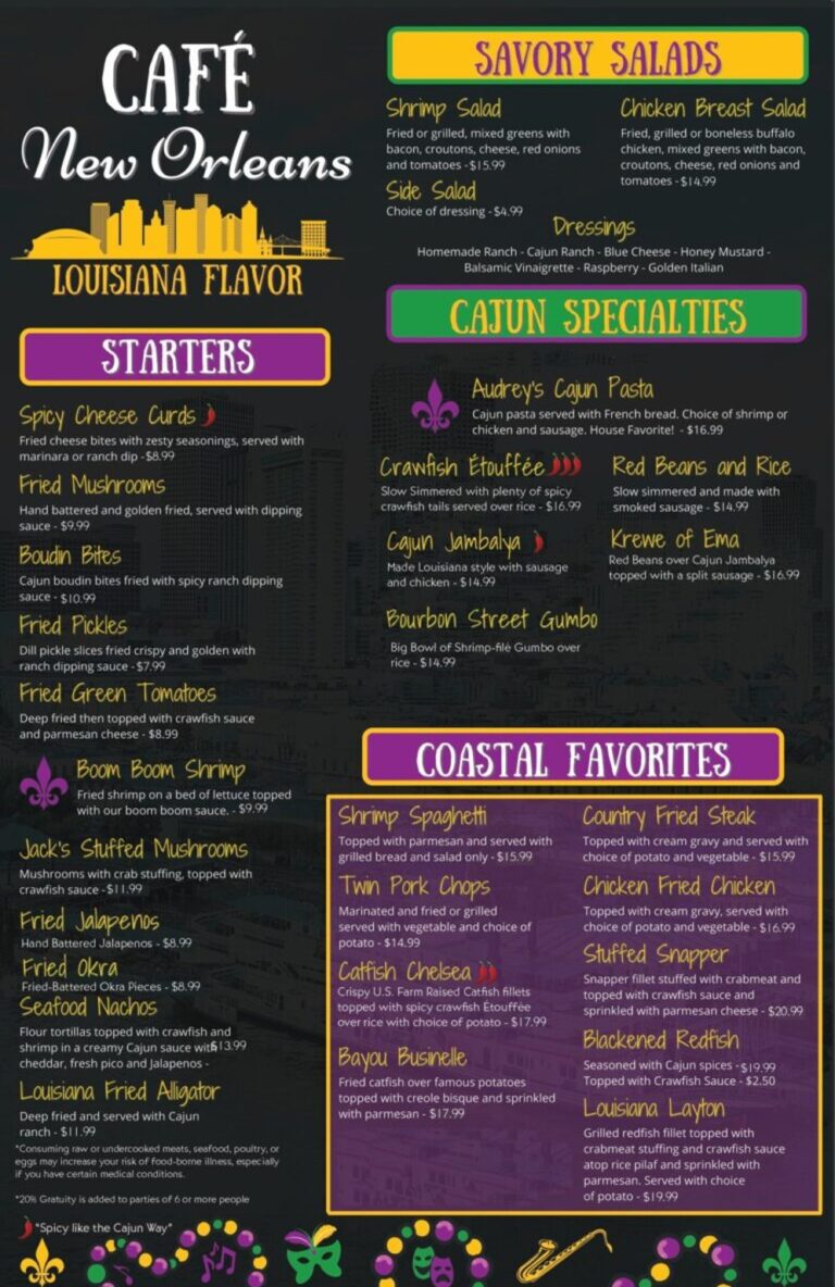 new orleans kitchen cafe temecula menu